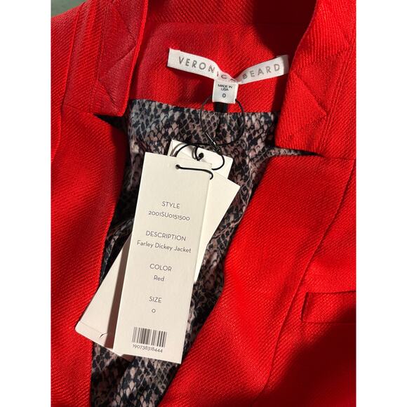 Veronica Beard Farley Dickey Jacket 0 NWT Red  Prep Blazer Academia Old Money - Picture 7 of 8